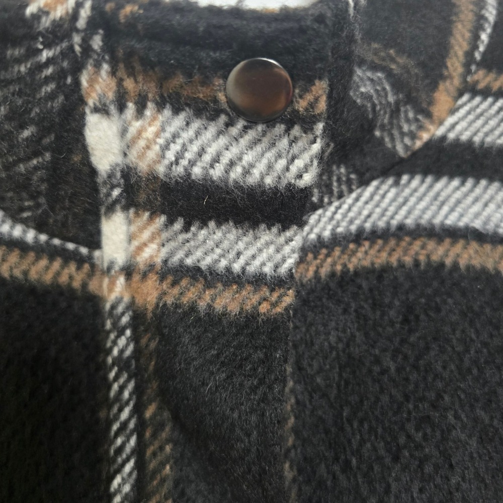 Steve Madden Plaid Shacket Womens Large Heavy Flannel Lined Jacket Oversized - Picture 9 of 11